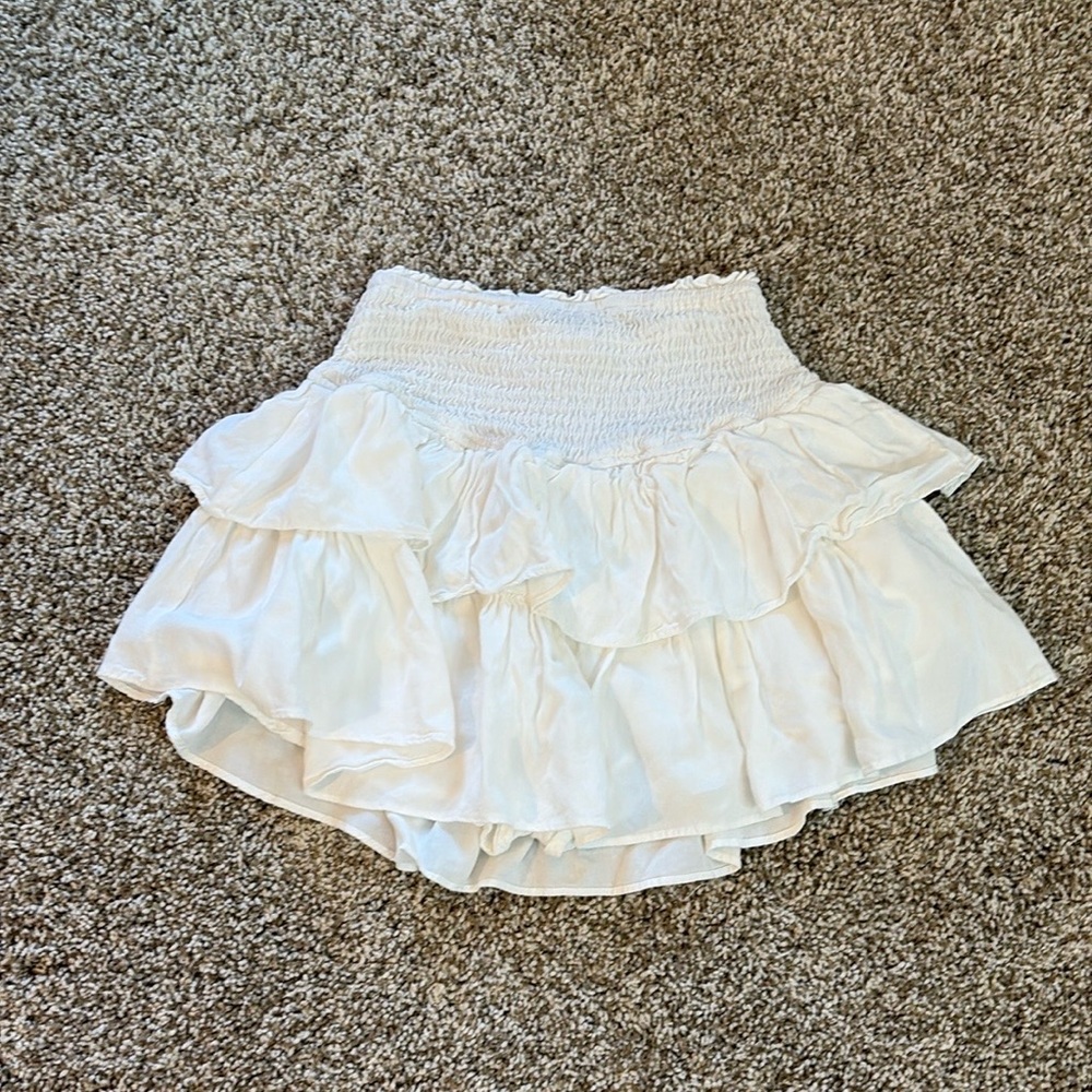 White Ruffled Mini Skirt